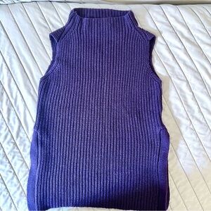 Purple Sleeveless Knit Top minimalist Comfy Casual Colorful Fall Tailgate Size L